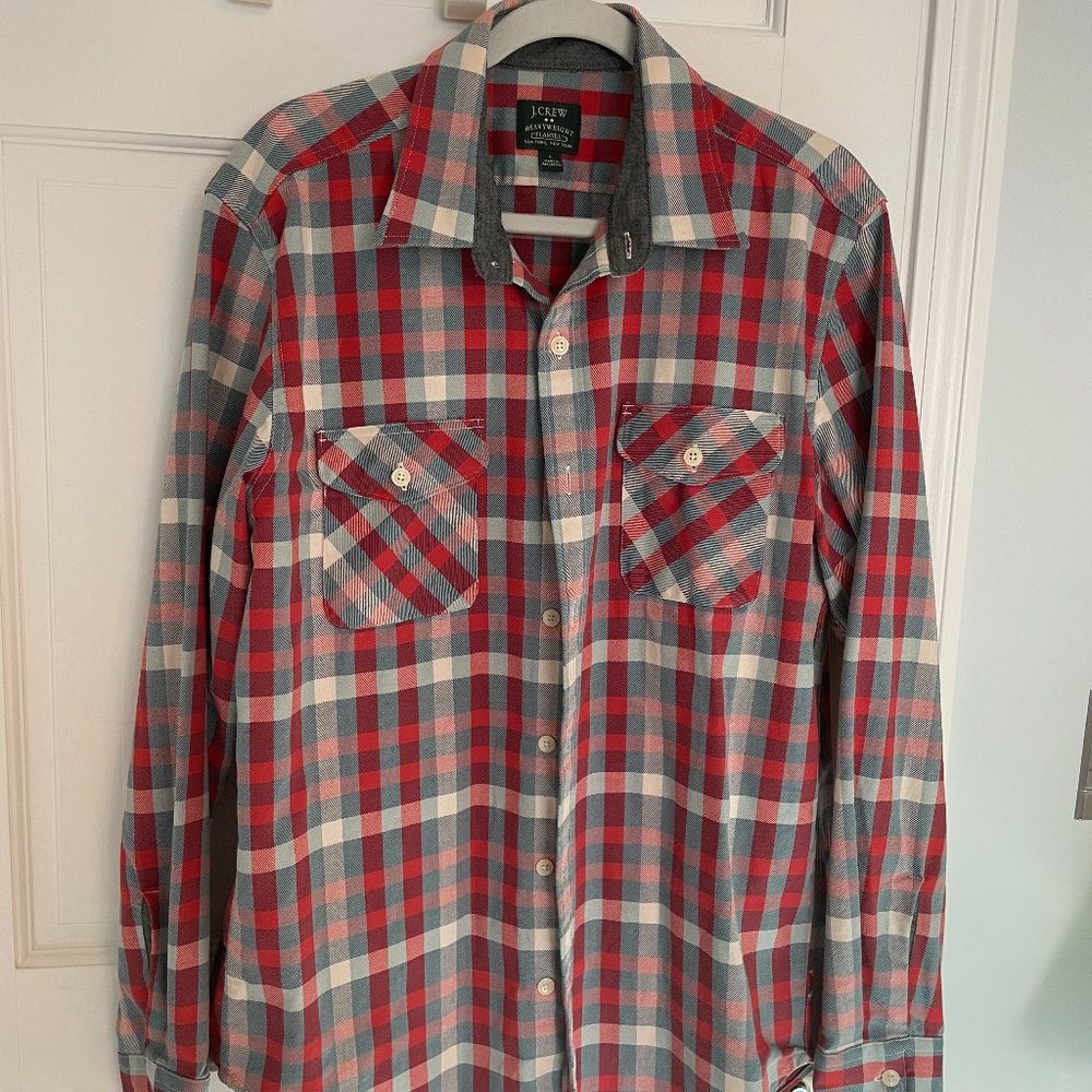 Men's J Crew Heavyweight Flannel Shirt Size Large